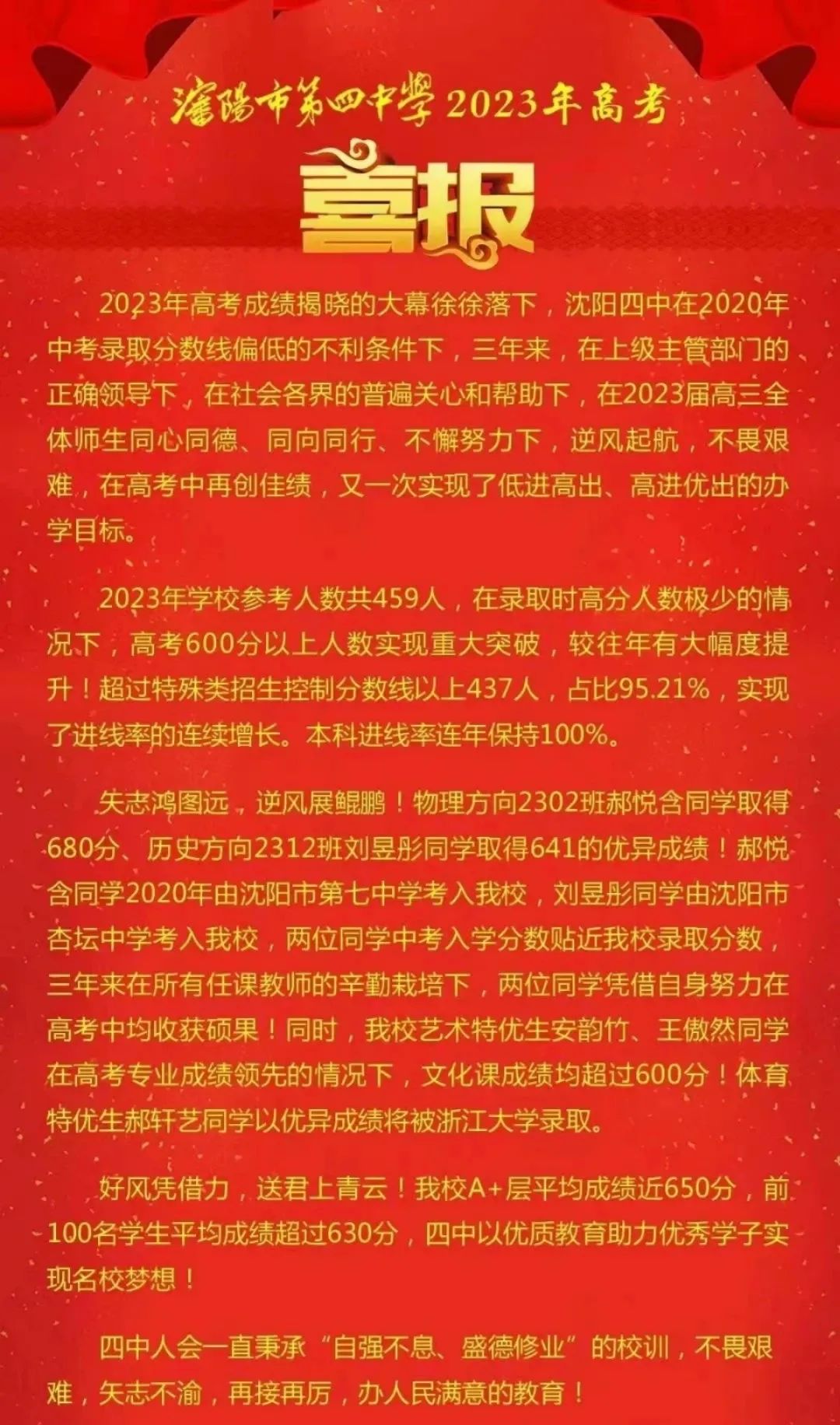 沈阳重点高中高考成绩排名,铁中沈阳2021高考600分以上成绩