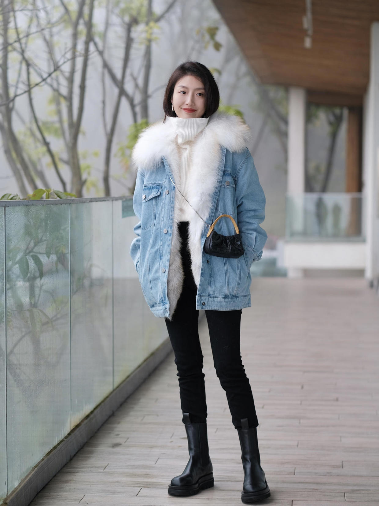 牛仔外套搭出高级感,贵气牛仔外套