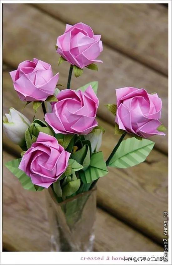 一张纸可以折一朵花,一张纸就可以叠的玫瑰花