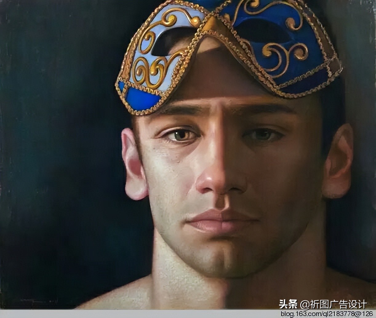 彩色粉笔人像绘画,人像粉笔画