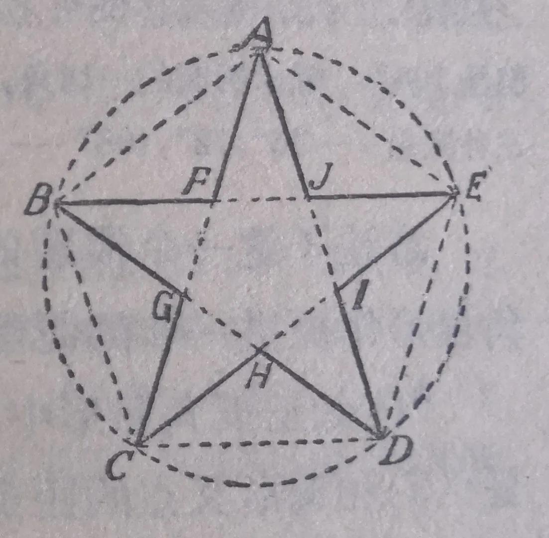许莼舫详解两道正五角星几何计算题,名家数学讲座