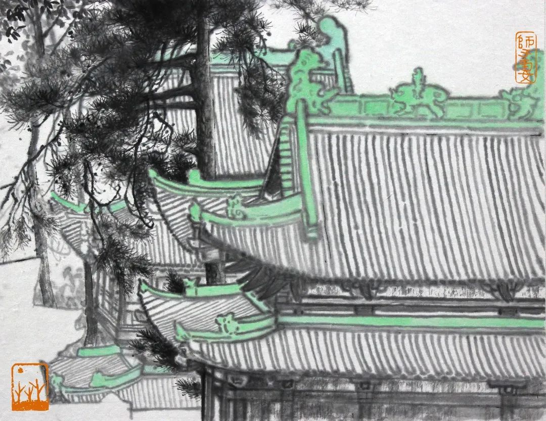 青年画家河北师范大学研究生力森作品欣赏—念依草堂第241期