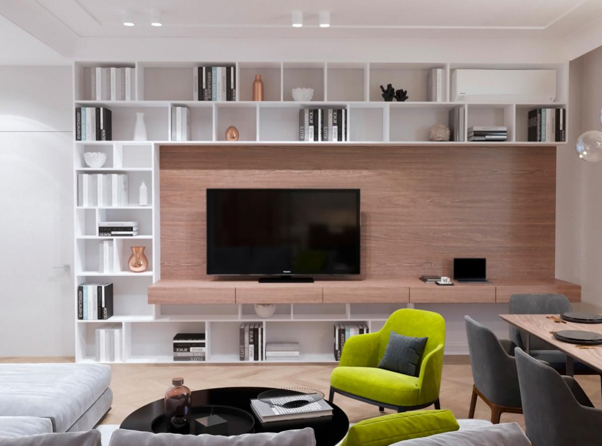 满墙电视柜用什么颜色显得不压抑,满墙电视柜为何难看又压抑