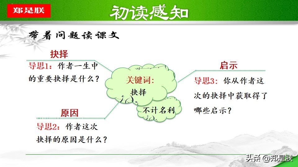 八语下第15课《我一生中的重要抉择》原文+诵读+知识点+课件+习题