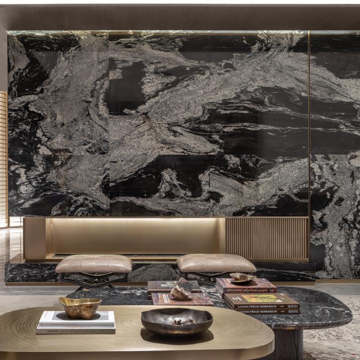 别墅挑空客厅电视机背景墙效果图,复式别墅乳胶漆电视背景墙效果图