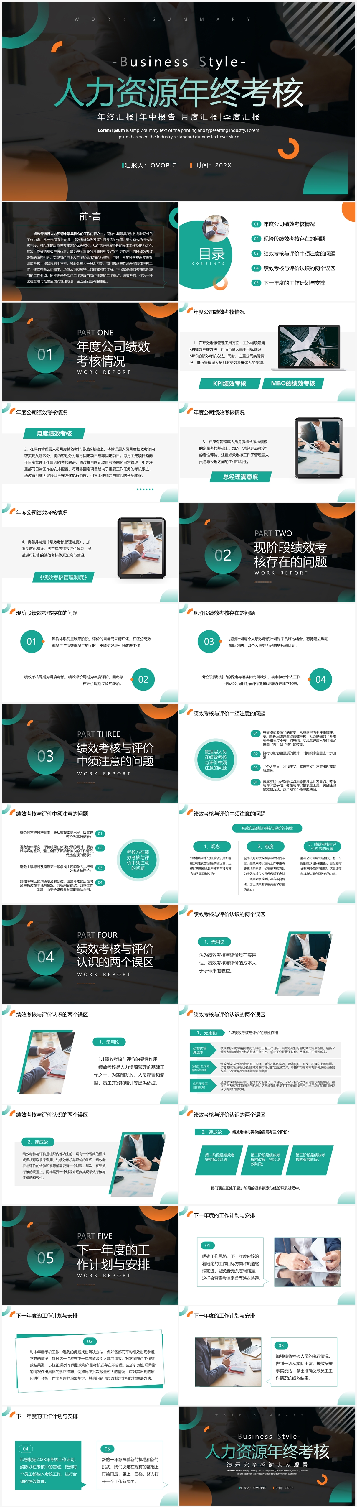 年终考核免费ppt模板,人力总监工作汇报ppt模板