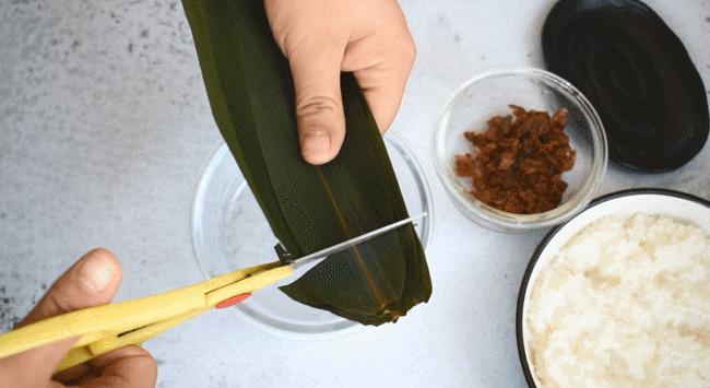 手残党怎么包四角粽子,六个月以上宝宝粽子做法