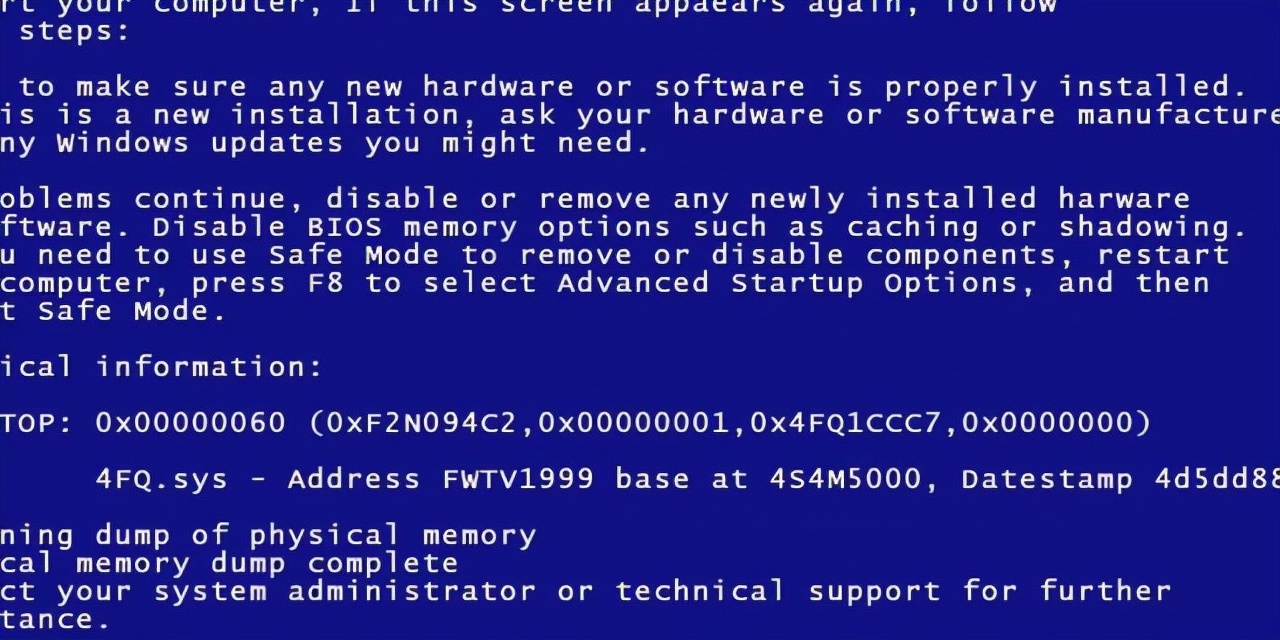 这些电脑蓝屏问题你遇到几种,各个电脑蓝屏的样子
