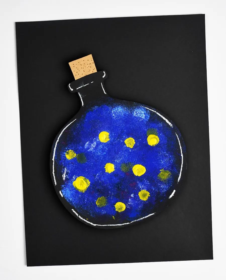 萤火虫的画法儿童画,夜晚怎么画简单又漂亮萤火虫