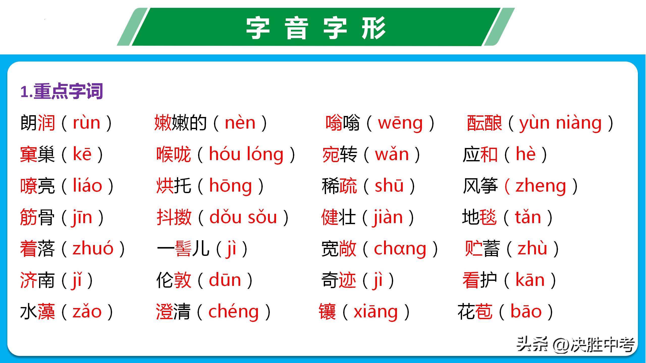七年级月考语文知识点归纳,七年级语文期末复习必考知识点