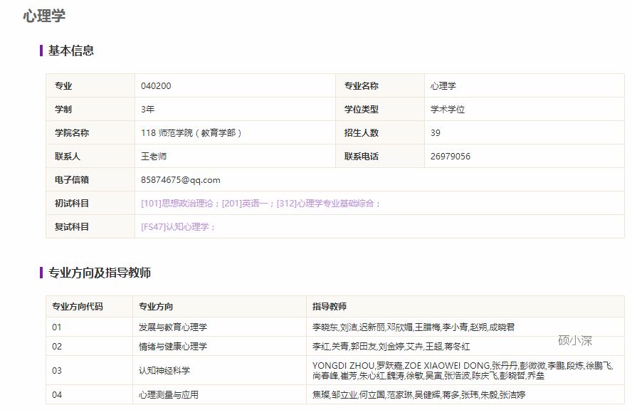 深圳大学心理学考研院校,深圳大学心理学347考研参考书目