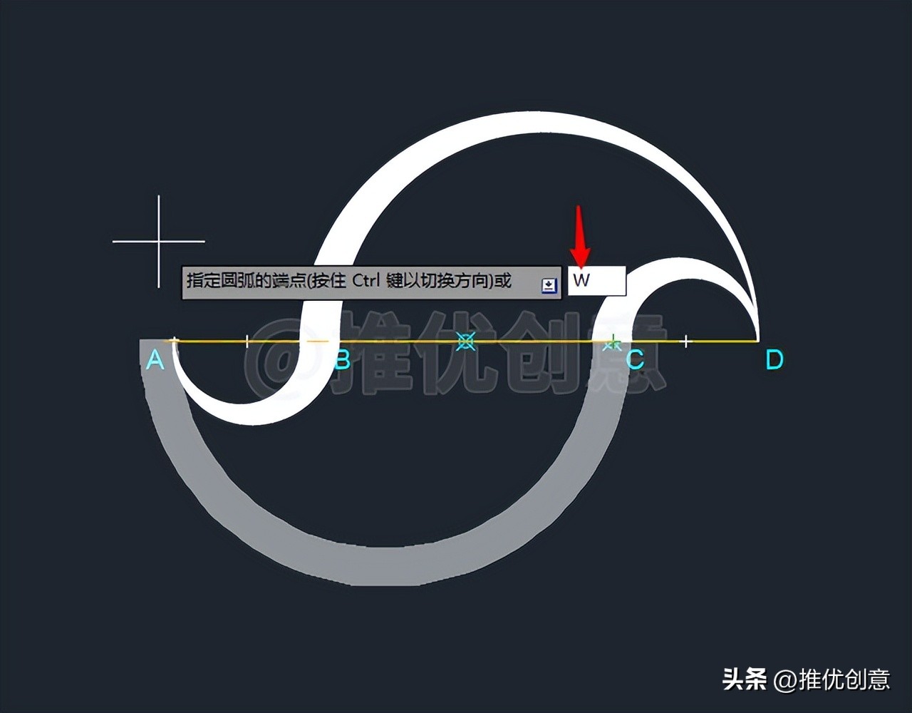 cad绘图多段线圆弧的画法,cad圆弧渐开线的简易画法