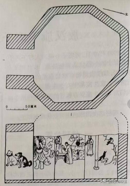 内蒙古敖汉旗大甸子遗址与墓地,敖汉旗下湾子5号辽墓壁画