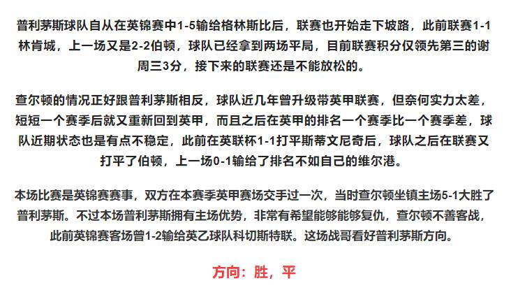 查尔顿vs普利茅斯直播在哪儿能看,今日竞彩足彩推荐布莱顿阿贾克斯