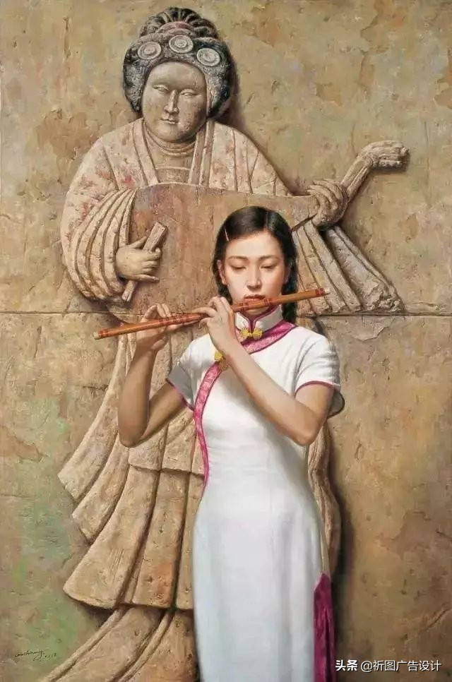 艺术家顾致农教授油画作品——古典美女人体油画欣赏