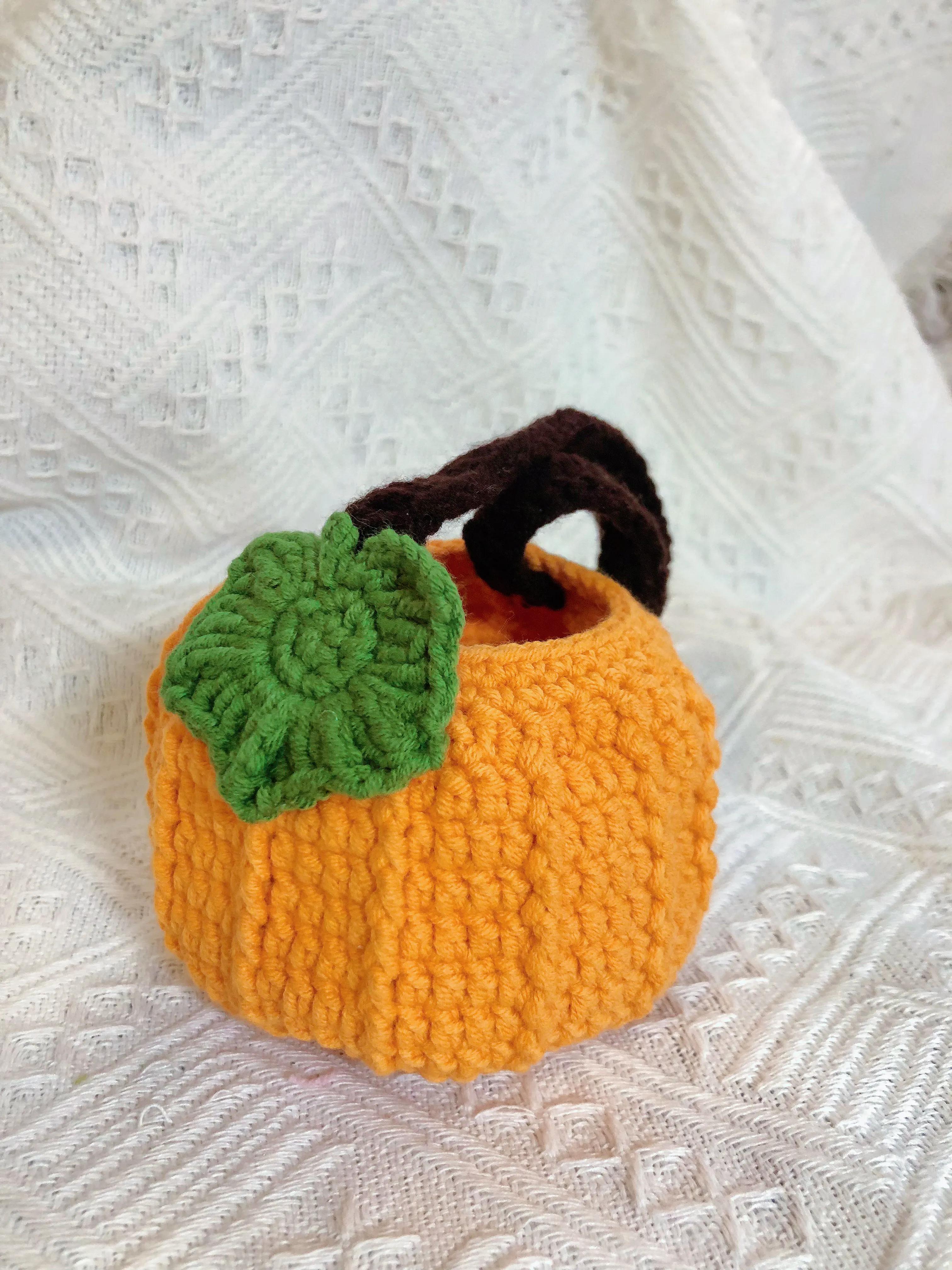 南瓜手提收纳包的视频教程,南瓜包包手把手教程