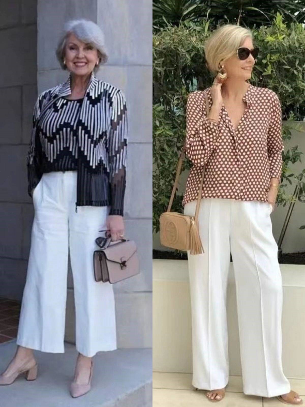 45岁女人穿直筒裤还是穿阔腿裤,中年女人穿阔腿裤直筒裤最合适