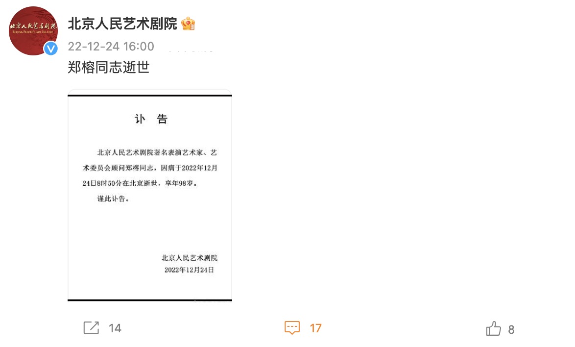 六小龄童痛悼太上老君郑榕,六小龄童郑榕