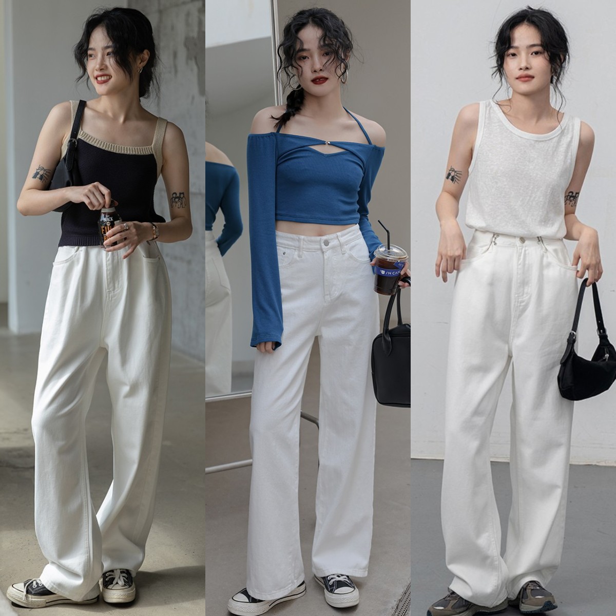 偏白色系裤子怎么搭配,夏白色裤子的穿搭方法