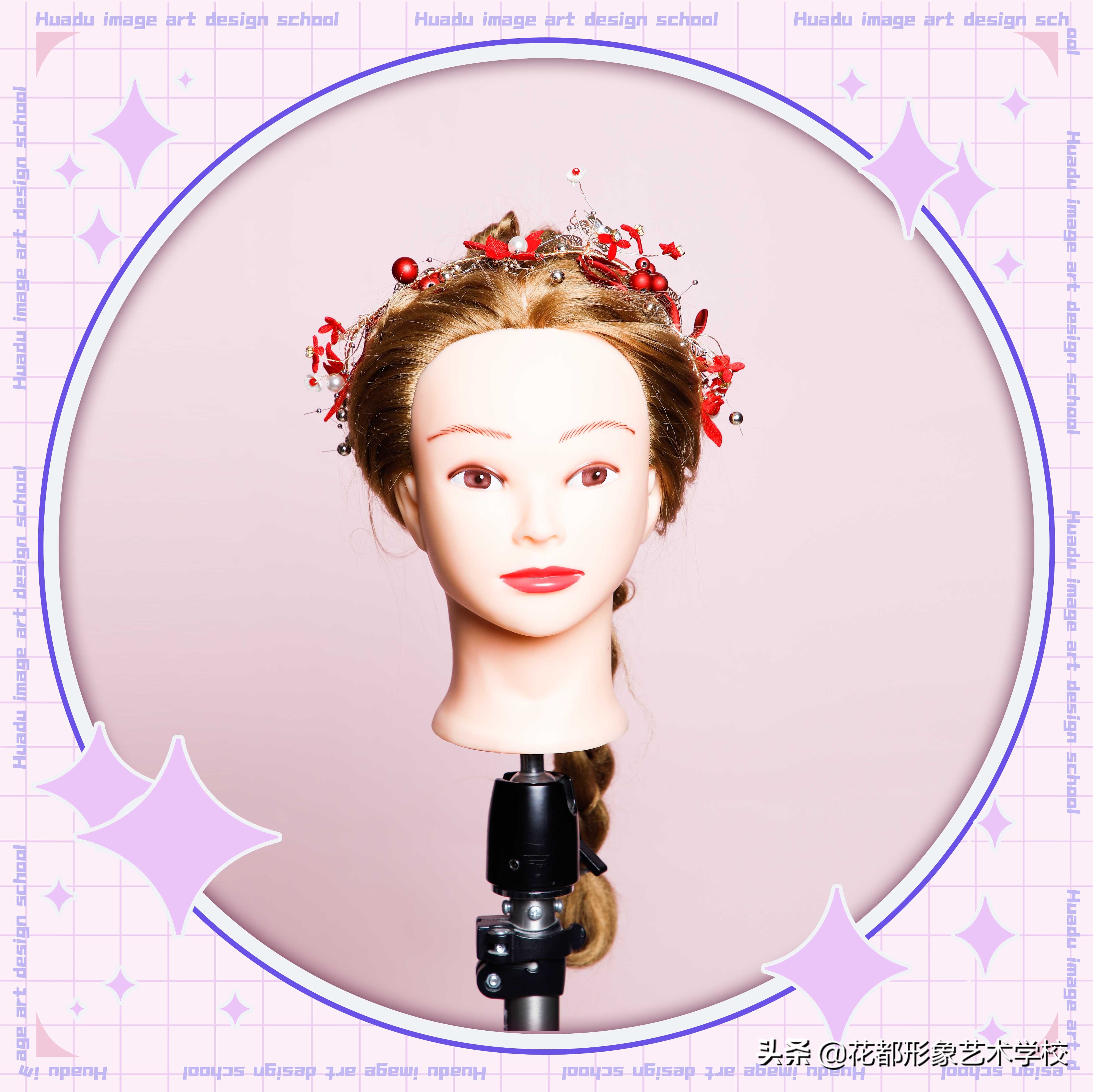 唯美学生编发教程,学化妆学美甲来花都