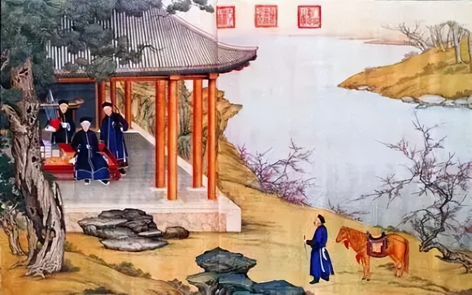 古代躺椅古画,古画之圆鼓凳