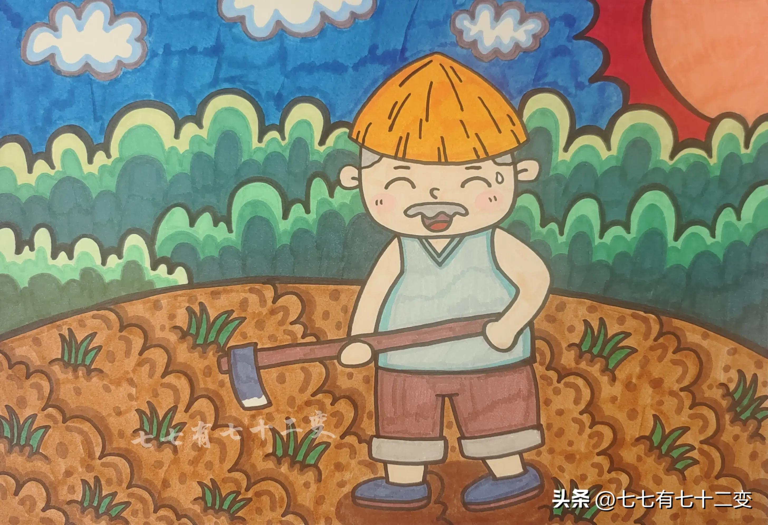 五一劳动节的诗配画怎么画,五一劳动节在田间画的画