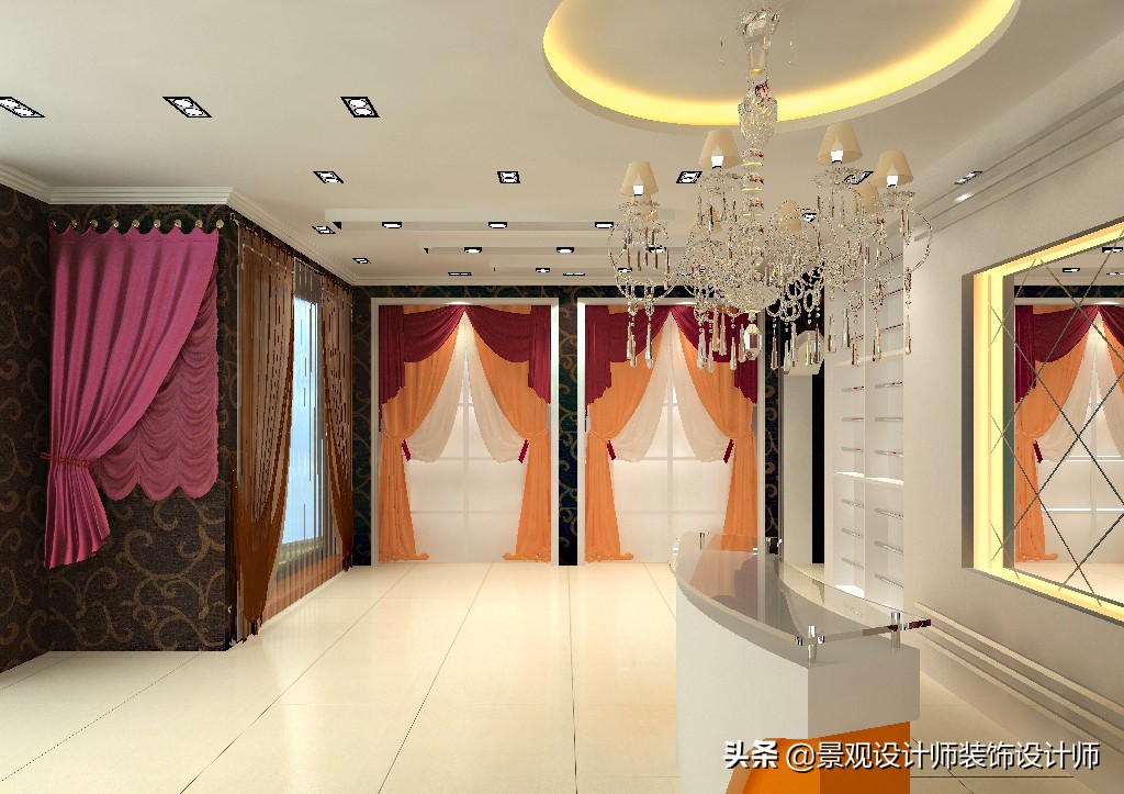 窗帘壁纸店装修,广州窗帘店设计案例图片