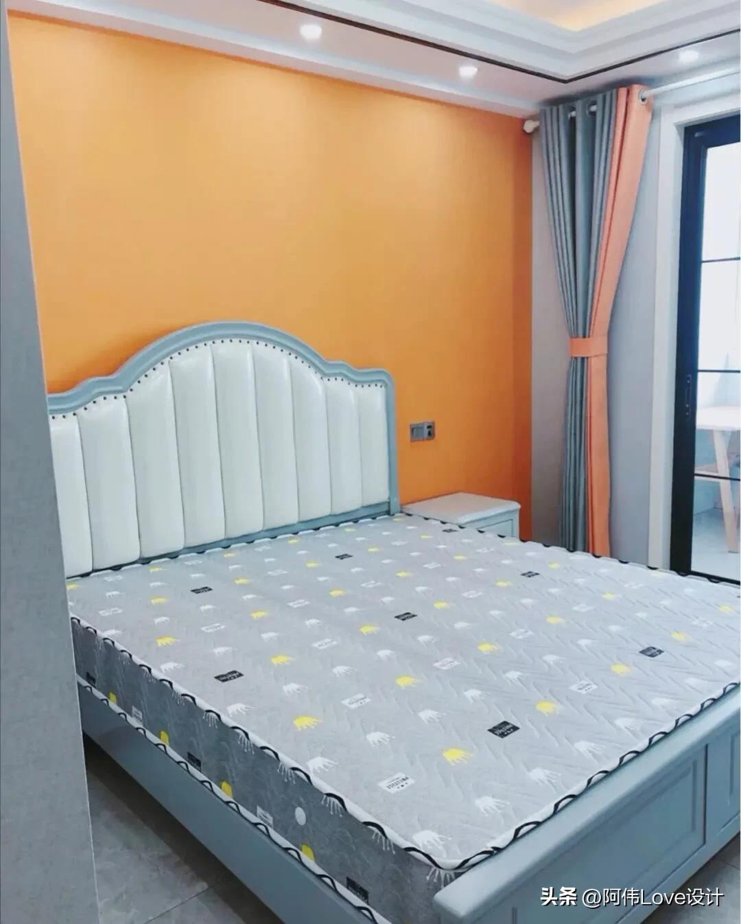 卧室墙面漆颜色搭配,婚房卧室窗帘颜色搭配