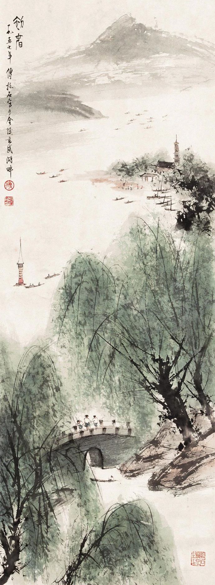 傅抱石山水画100幅欣赏,傅抱石山水画100幅高清图欣赏