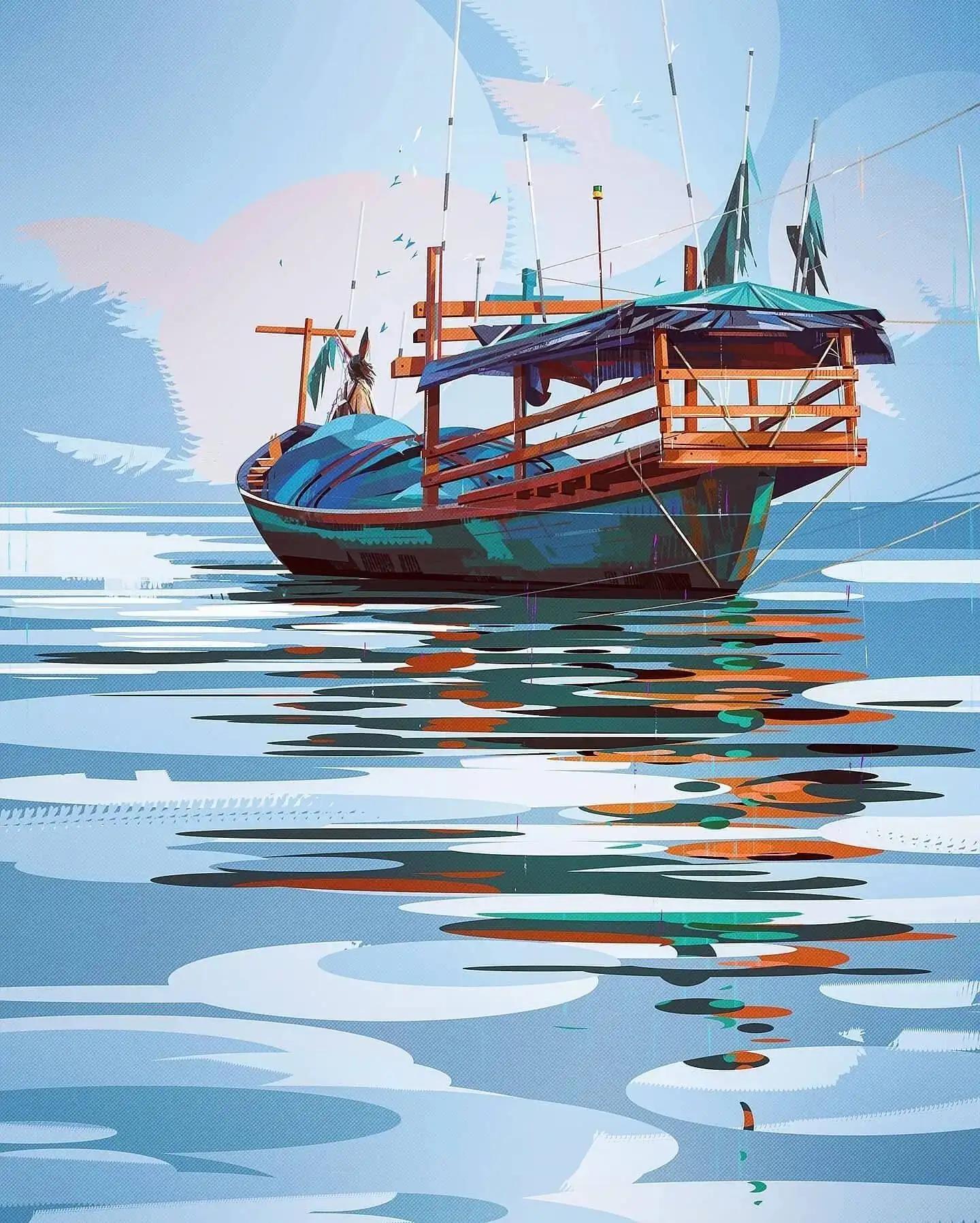 一组极具个人风格的插画,一组很有意境的插画