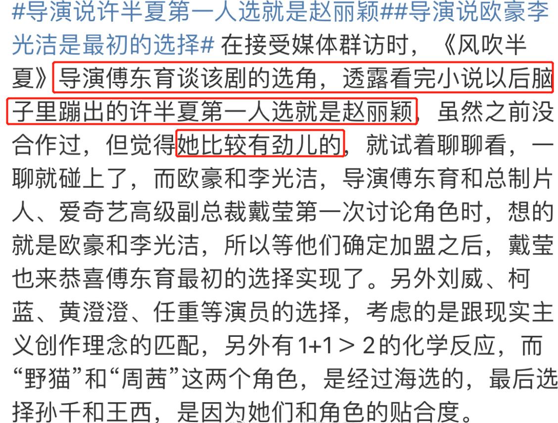 风吹半夏全员对赵丽颖的评价,风吹半夏对赵丽颖未来发展的影响