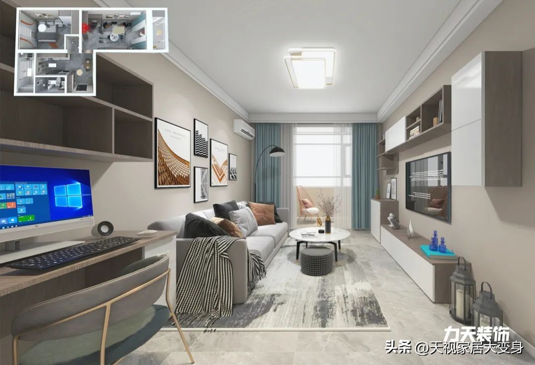 20平出租屋卧室客厅一体改造,60平两室一厅怎么改造