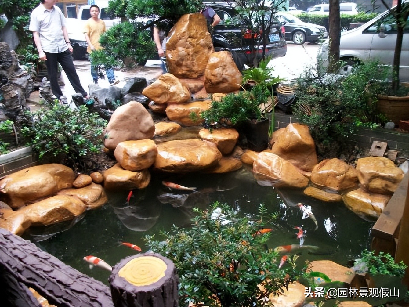 小鱼池假山自己制作教程,diy假山鱼池