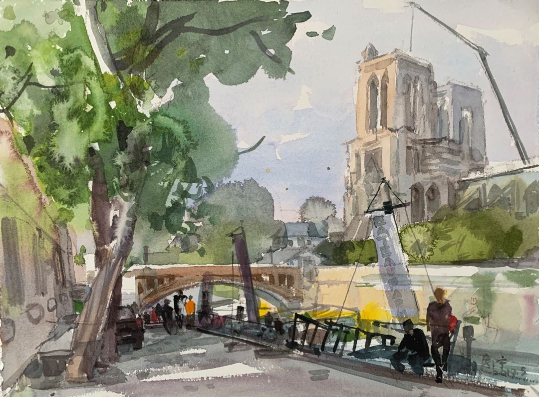 郭宁油画水彩画作品集,诗情画意