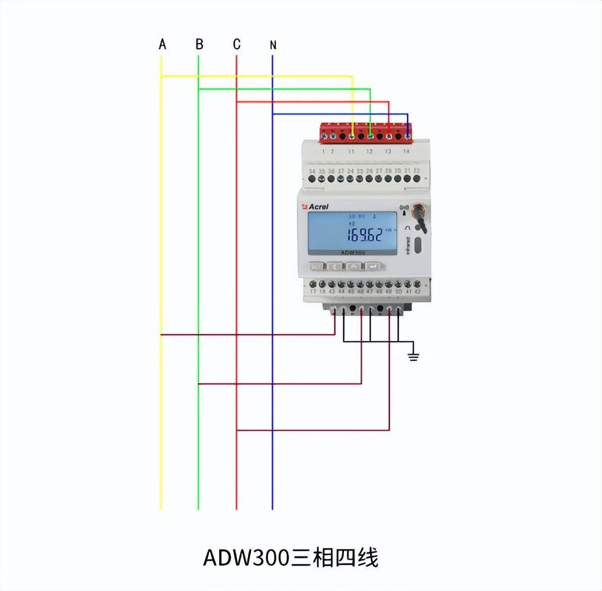 安科瑞adw399电表接法,安科瑞adw300电表接线