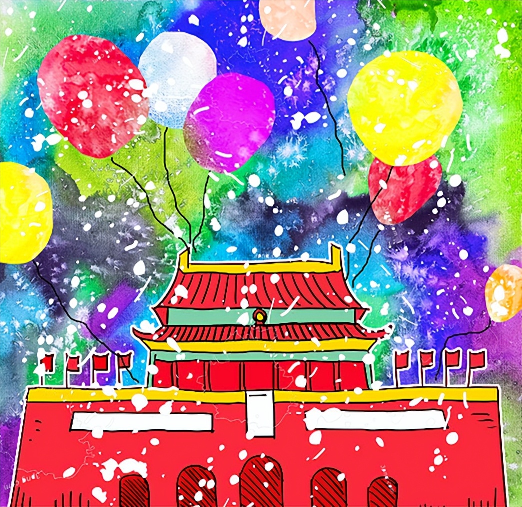 幼儿园国庆节绘画,小学生国庆节绘画