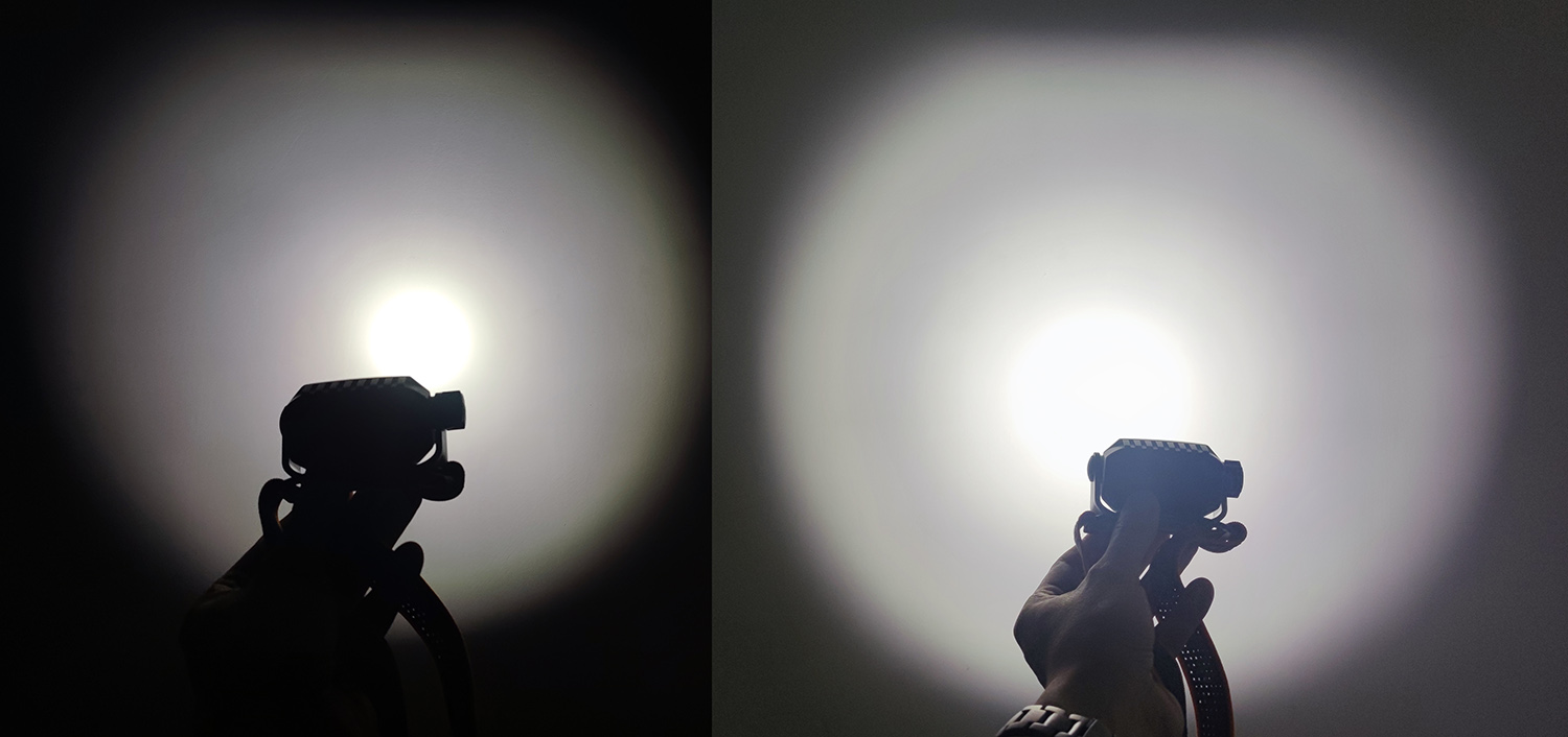 黄白光自由切换两用头灯,泛光和远射一体头灯