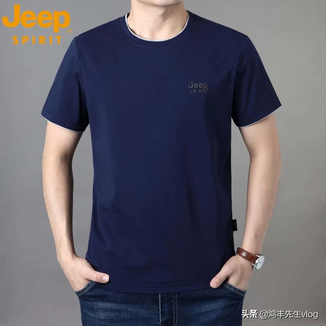jeep短袖t恤专卖店男装翻领,jeep短袖t恤男纯棉官方正品