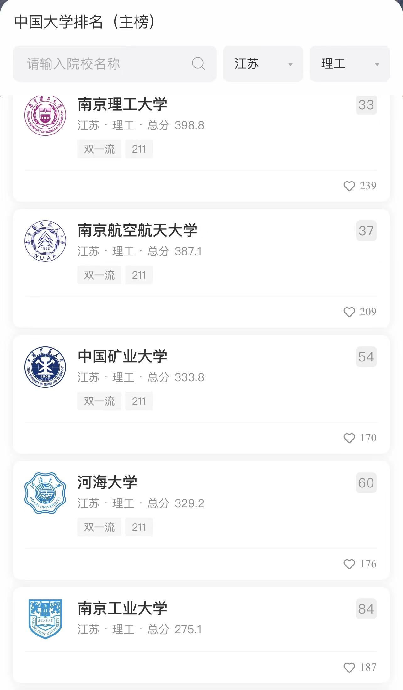 南京理工大学排名全国最新,江苏理工学院全国排名第几名