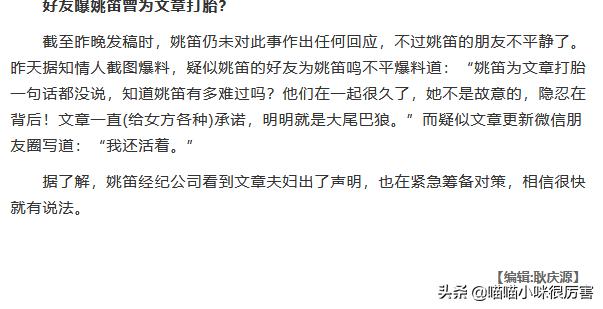 姚笛马伊琍最新消息,姚笛被第三者插足分手的电视剧