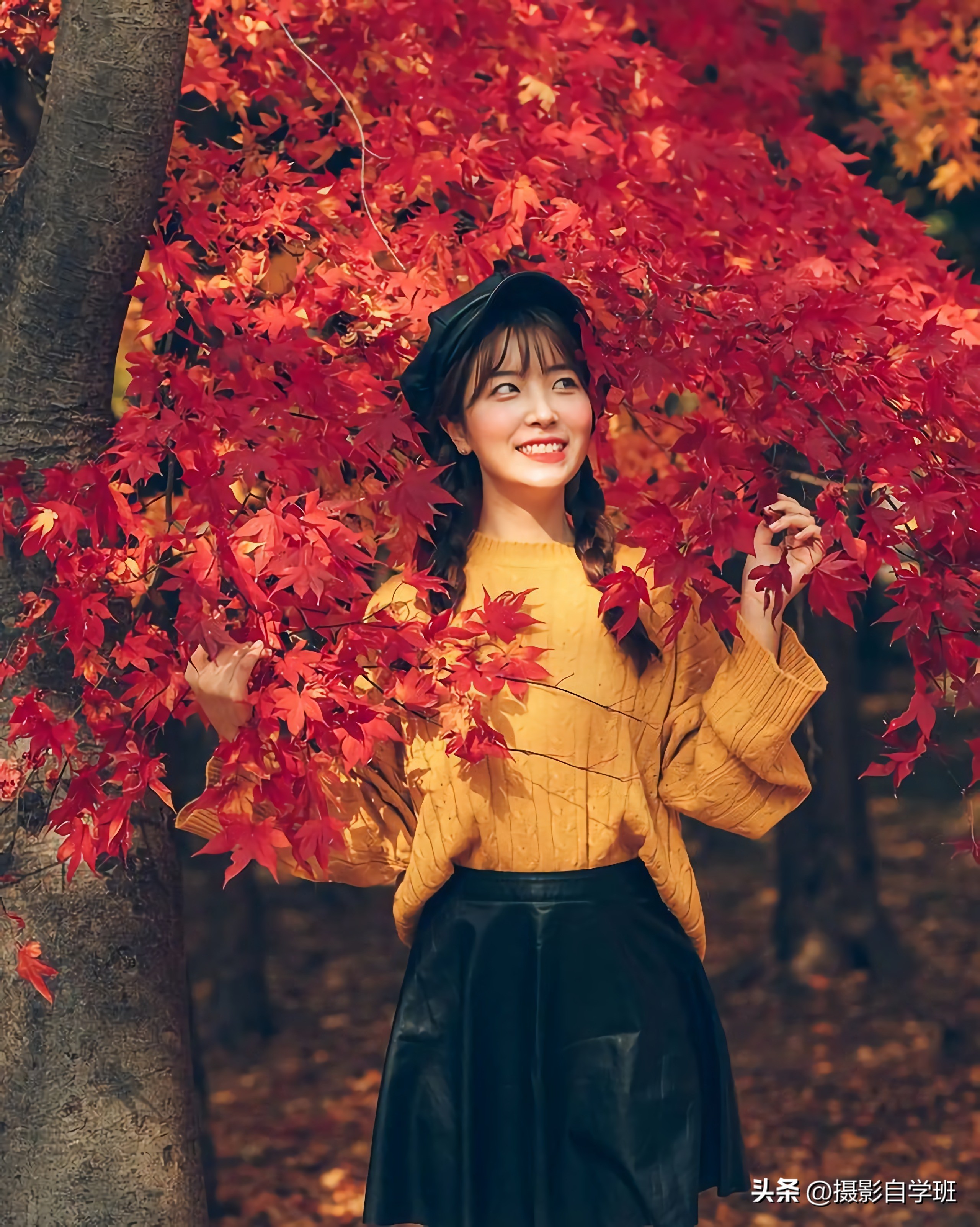 秋天拍照姿势大全高级感,秋天拍照姿势多人外景站姿