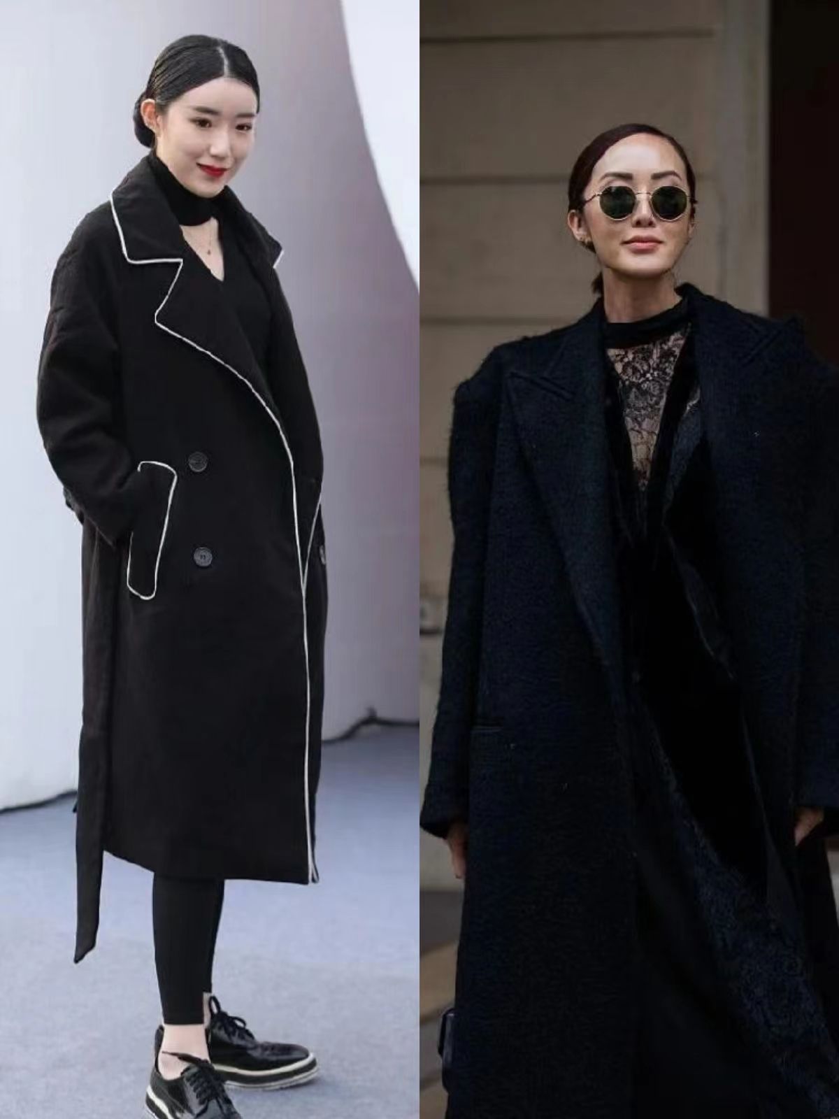 黑大衣如何穿搭温柔,过膝长款黑呢子大衣怎么搭配好看