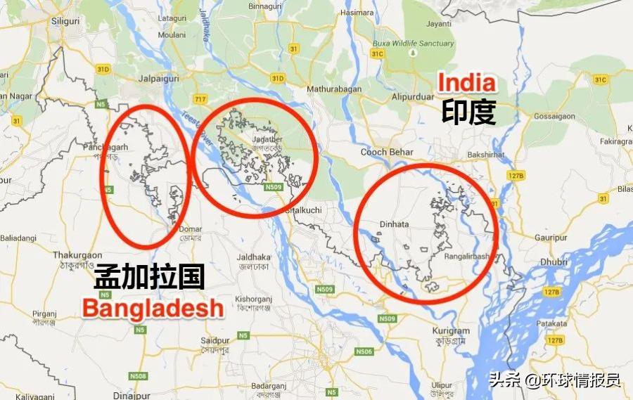 孟加拉国跟印度的飞地,印度与孟加拉国的飞地