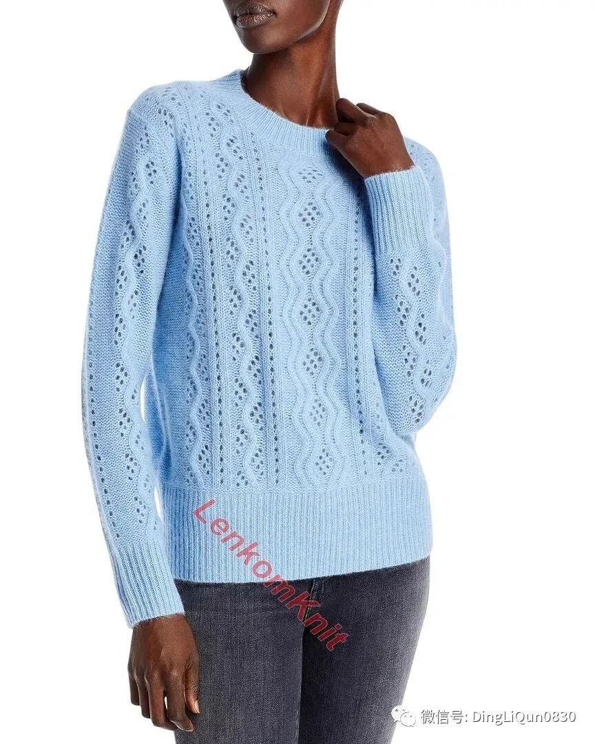 蓝色针织衫图解,有图解的套头针织衫