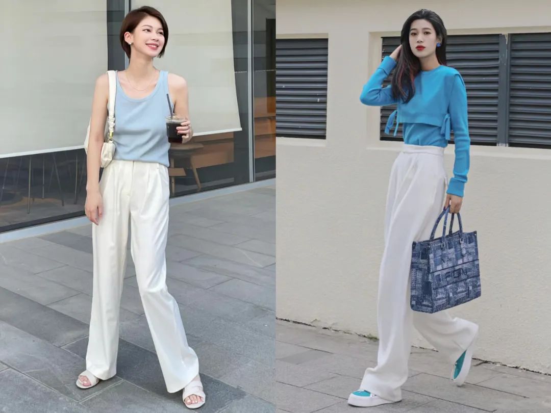 蓝白搭配氛围感穿搭,蓝白搭配清爽又迷人