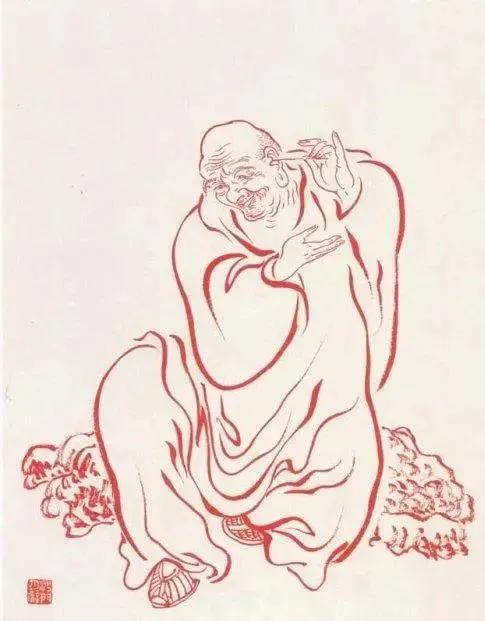 工笔白描罗汉图这线条美绝了,罗汉佛工笔白描图片