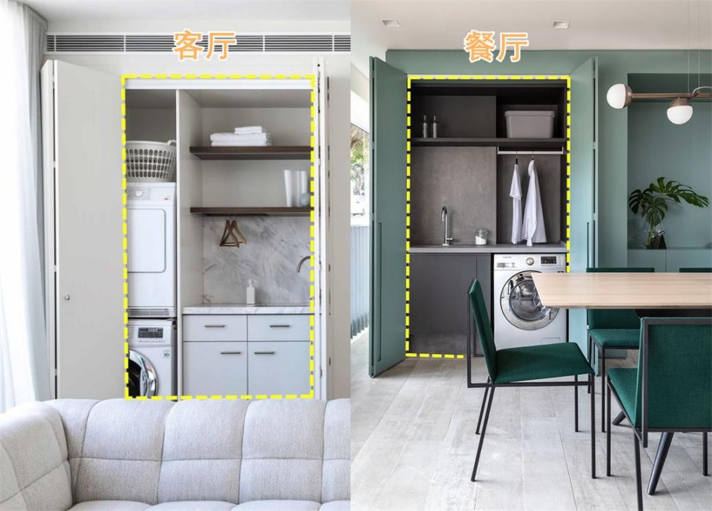 洗衣房洗衣台洗烘一体式效果图,小杂物间和洗衣房一体效果图
