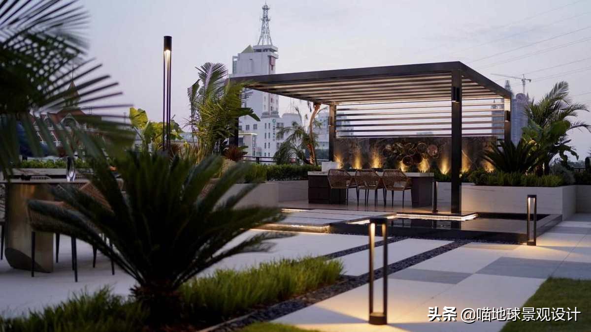 简洁清爽的现代景观别墅庭院赏析,现代简约别墅园林设计效果图