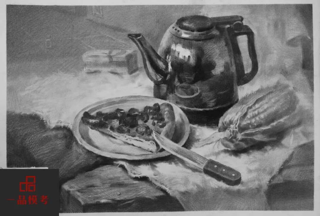 万人联考一模2024素描高分,一模静物素描高分卷