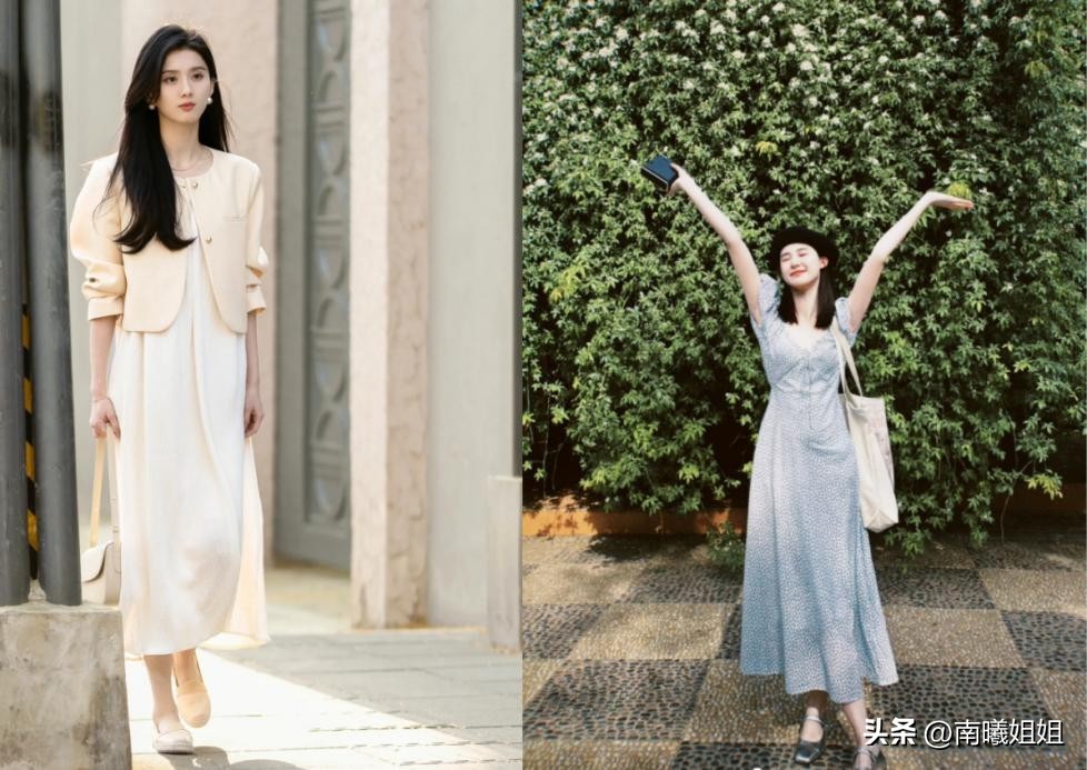 配裙子的平底单鞋时尚减龄,百搭裙子低跟鞋